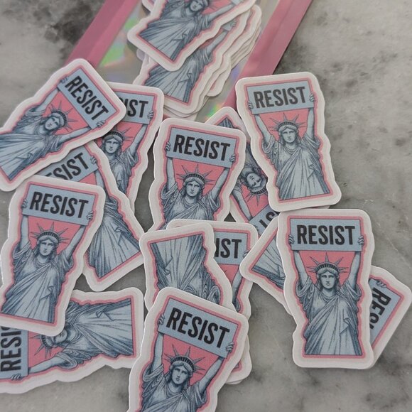 25-Pack RESIST Stickers – 1" Vinyl Waterproof Mini Stickers | Statue of Liberty - Picture 2 of 3